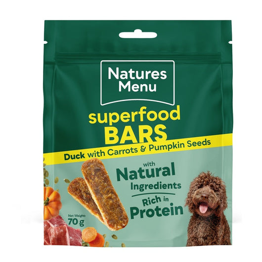 Natures Menu Superfood Bar Duck with Pumpkin & Carrot Dog Treat 70g x 9 Natures Menu