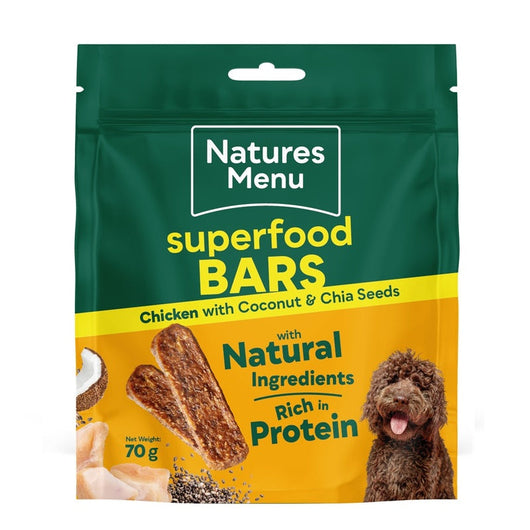Natures Menu Superfood Bars Chicken Dog Treats 70g x 9 Natures Menu