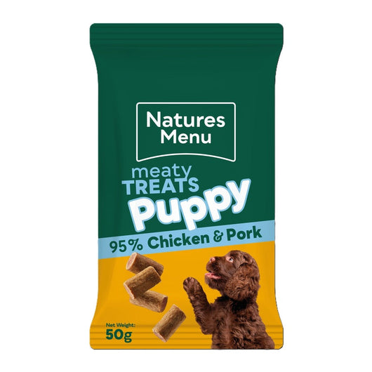 Natures Menu Meaty Treats Puppy Chicken & Pork Treats 50g x 12 Natures Menu