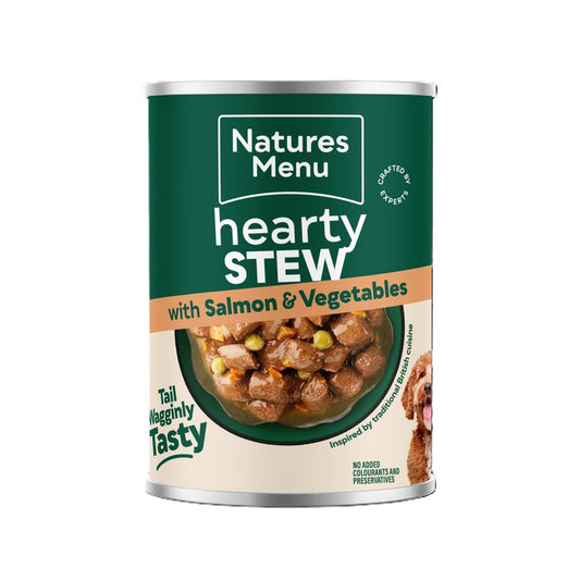 Natures Menu Hearty Stew with Salmon & Vegetable Dog Food 415g x 12 Natures Menu