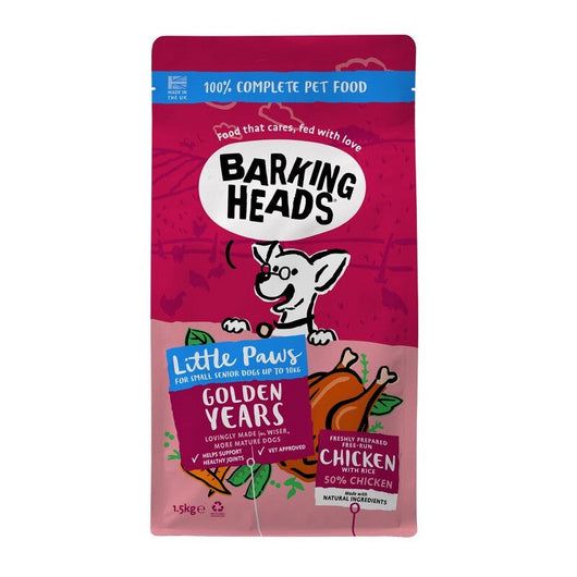 Barking Heads Little Paws Golden Years Chicken 1.5kg x 4 Barking Heads