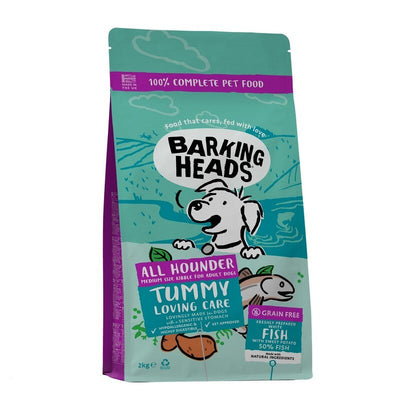 Barking Heads All Hounder Tummy Lovin Care Grain Free Fish 2kg x 4 Barking Heads