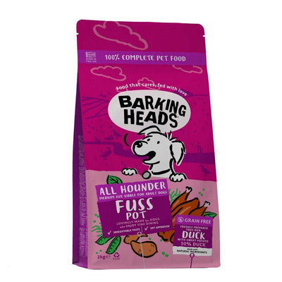 Barking Heads All Hounder Fuss Pot Grain Free Duck 2kg x 4 Barking Heads