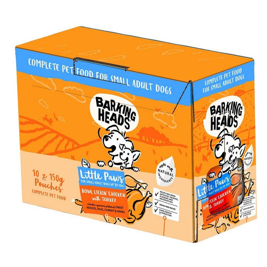 Barking Heads Little Paws Wet Bowl Lickin Chicken with Turkey 150g x 10 Barking Heads