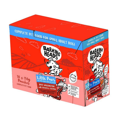 Barking Heads Little Paws Wet Beef Wagginton with Chicken & Salmon 150g x 10 Barking Heads