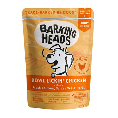 Barking Heads Wet Bowl Lickin Chicken Pouches 300g x 10 Barking Heads