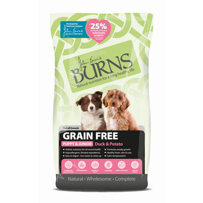 Burns Puppy & Junior Grain Free Duck & Potato 2kg Burns