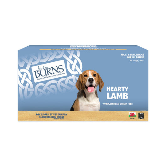 Burns Hearty Lamb with Carrots & Organic Brown Rice Trays 395g x 8 Burns