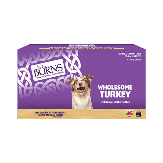 Burns Wholesome Turkey with Carrots & Brown Rice 395g x 8 Burns