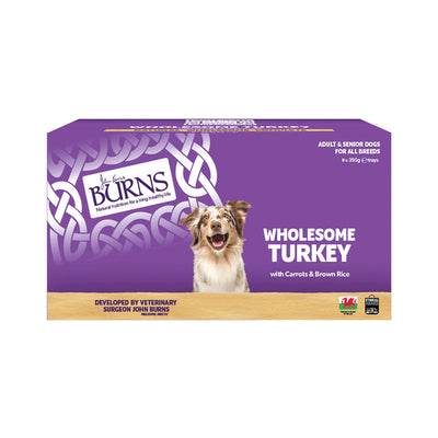 Burns Wholesome Turkey with Carrots & Brown Rice 395g x 8 Burns