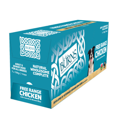 Burns Free Range Chicken with Carrots & Organic Brown Rice Tray 150g x 7 Burns