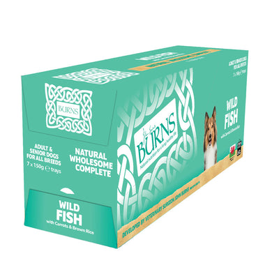 Burns Wild Fish with Carrots & Organic Brown Rice Trays 150g x 7 Burns