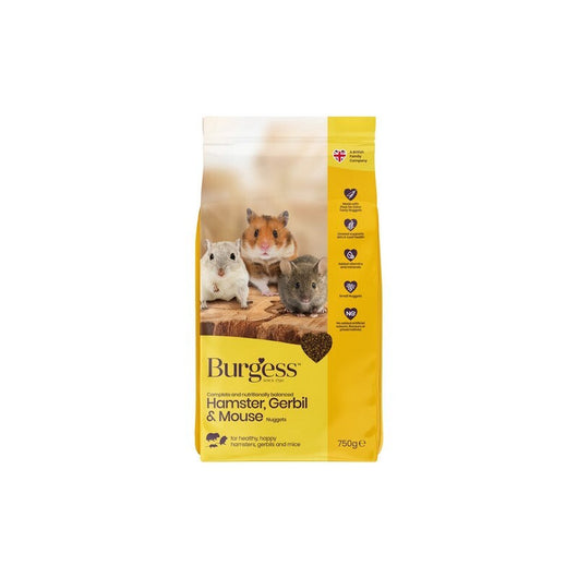 Burgess Hamster Gerbil & Mouse Pellets 750g x 3 Burgess