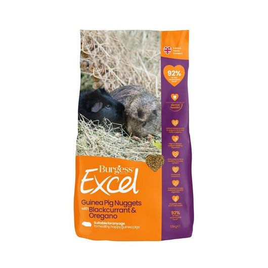 Burgess Excel Guinea Pig Nuggets Blackcurrent & Oregano 1.5kg x 4 Burgess Excel
