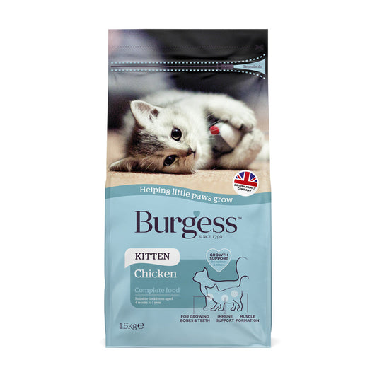 Burgess Kitten Chicken 1.5kg x 4 Burgess