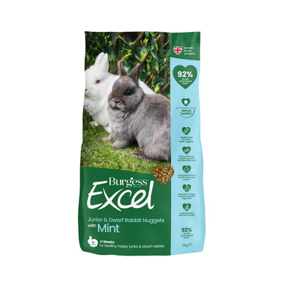 Burgess Excel Junior & Dwarf Nuggets Mint 3kg x 4 Burgess Excel