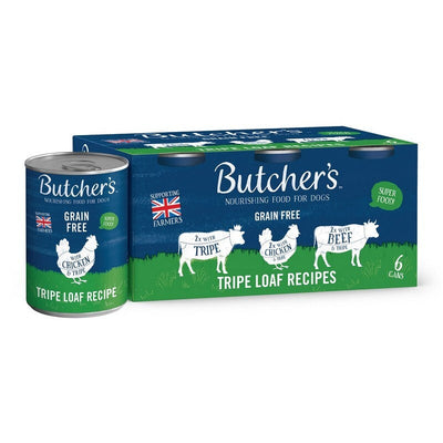 Butchers Grain Free Tripe Loaf Recipes Tins 400g x 6 x 4 Butcher's