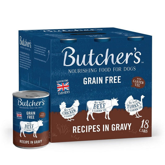 Butchers Grain Free Recipes in Gravy Tins 400g x 18 Butcher's