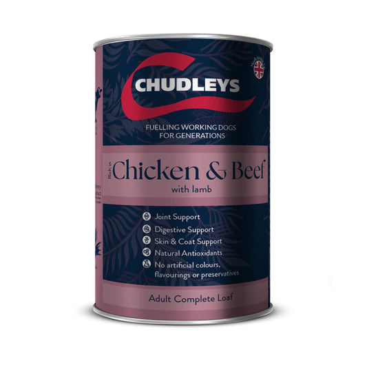 Chudleys Chick & Beef Lamb Wet 395g x 12 Chudleys