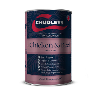 Chudleys Chick & Beef Lamb Wet 395g x 12 Chudleys
