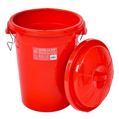 Red Gorilla Bin with Clip Lid Red 30 litre Red Gorilla