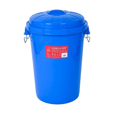 Red Gorilla Bin with Clip Lid Blue 80 litre Red Gorilla