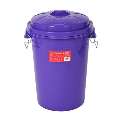 Red Gorilla Bin with Clip Lid Purple 50L Red Gorilla