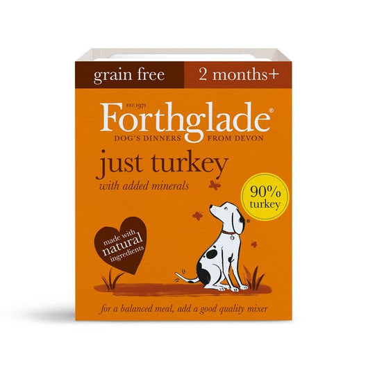 Forthglade Adult Just Grain Free Turkey Trays 395g x 18 Forthglade