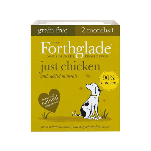 Forthglade Adult Just Grain Free Chicken Trays 395g x 18 Forthglade