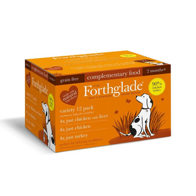 Forthglade Adult Just Grain Free Poultry Multicase Tray 395g x 12 Forthglade