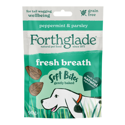 Forthglade Natural Soft Bites Fresh Breath Grain Free Peppermint & Parsley Treats 90g x 8 Forthglade