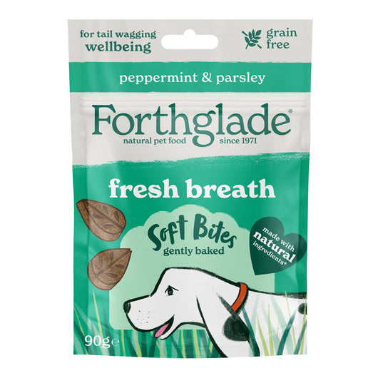 Forthglade Natural Soft Bites Fresh Breath Grain Free Peppermint & Parsley Treats 90g x 8 Forthglade