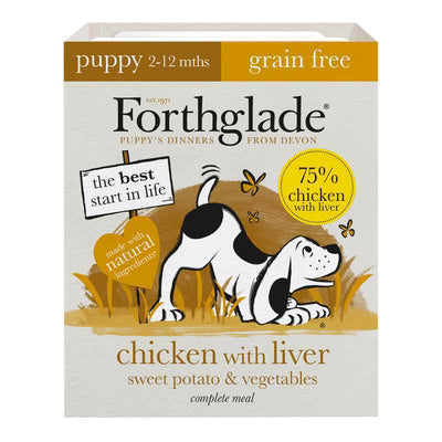 Forthglade Puppy Complete Grain Free Chicken with Liver & Veg Trays 395g x 18 Forthglade