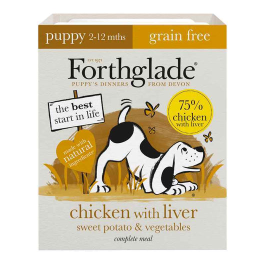 Forthglade Puppy Complete Grain Free Chicken with Liver & Veg Trays 395g x 18 Forthglade