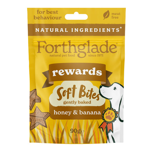 Forthglade Soft Bites Grain Free Rewards Honey & Banana Treats 90g x 8 Forthglade