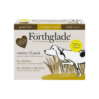 Forthglade Adult Complete Grain Free Duo Chicken & Chicken Liver 395g x 12 Forthglade