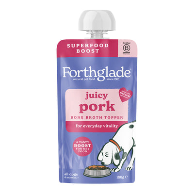 Forthglade Topper Juicy Pork Bone Broth 180g x 6 x 4 Forthglade