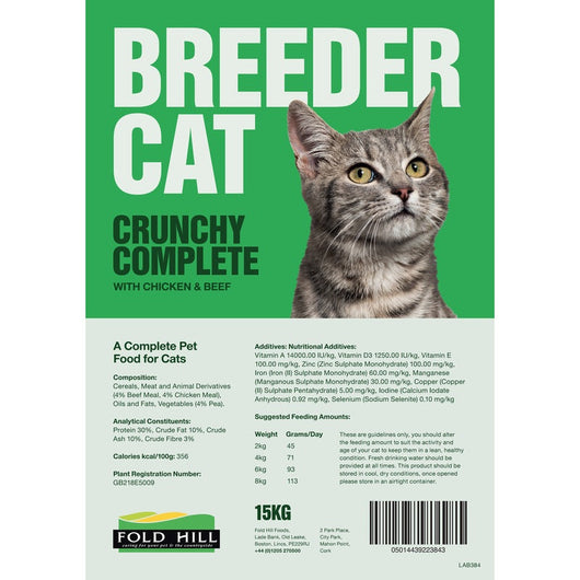 Fold Hill Breeder Cat Complete 15kg Fold Hill Foods