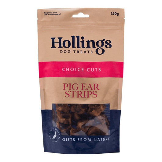 Hollings Pigs Ear Strips 150g x 8 Hollings
