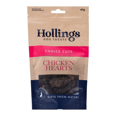 Hollings 100% Natural Chicken Hearts 60g x 12 Hollings