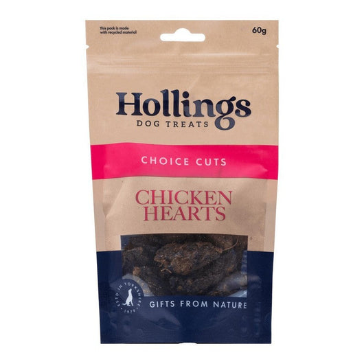 Hollings 100% Natural Chicken Hearts 60g x 12 Hollings