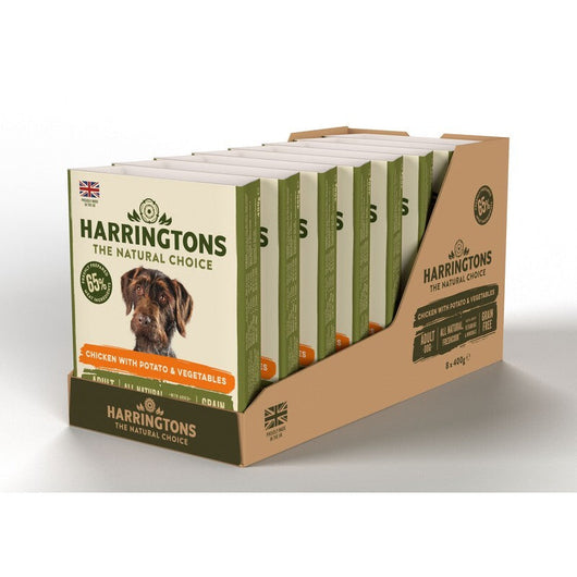 Harringtons Wet Chicken & Potato Dog Food Trays 400g x 8 Harringtons