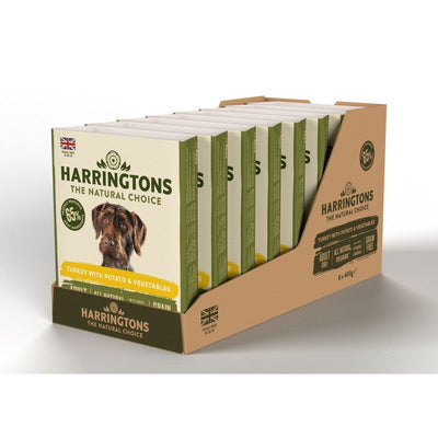 Harringtons Wet Turkey & Potato Dog Food Trays 400g x 8 Harringtons