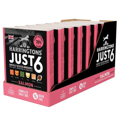 Harringtons Just 6 Complete Adult Salmon Trays 380g x 8 Harringtons