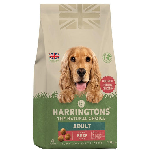 Harringtons Adult rich in Beef & Brown Rice 1.7kg x 4 Harringtons