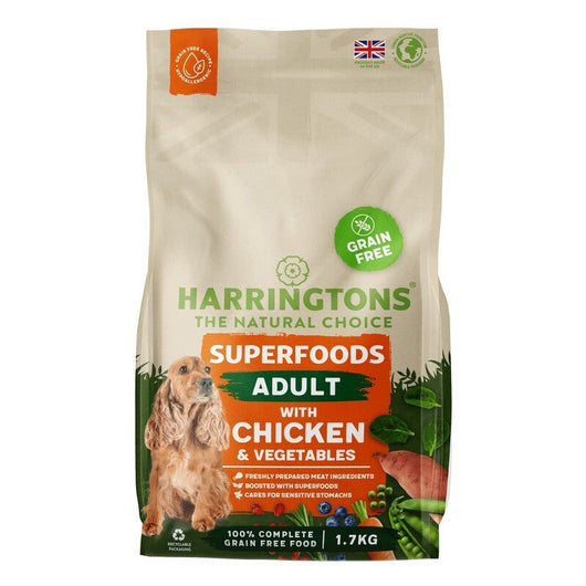 Harringtons Adult Grain Free Superfoods Chicken & Veg 1.7kg x 4 Harringtons