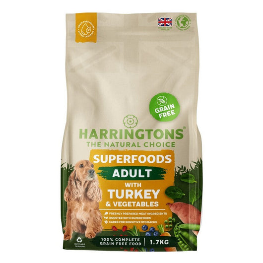 Harringtons Adult Grain Free Superfoods Turkey & Veg 1.7kg x 4 Harringtons