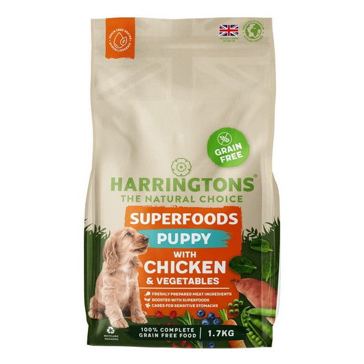 Harringtons Puppy Grain Free Superfoods Chicken & Veg 1.7kg x 4 Harringtons