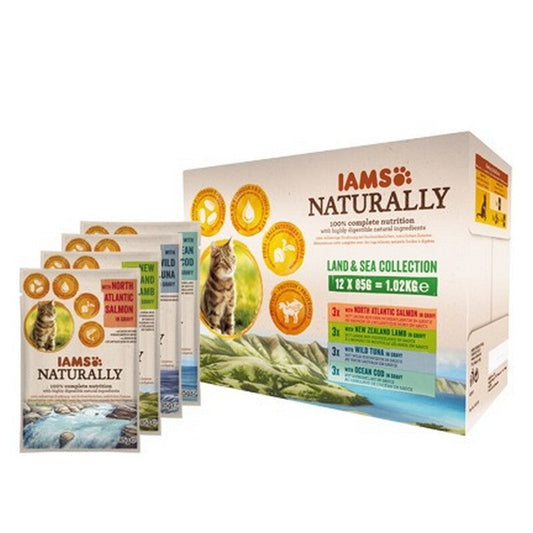 Iams Naturally Cat Adult Land & Sea Collection 85g x 12 IAMS