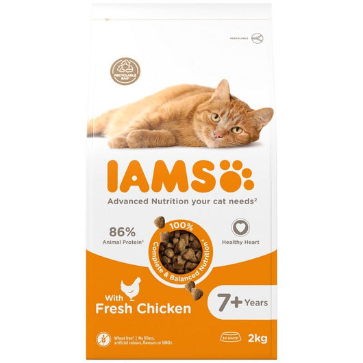 Iams Cat Senior with Chicken 2kg x 2 Iams